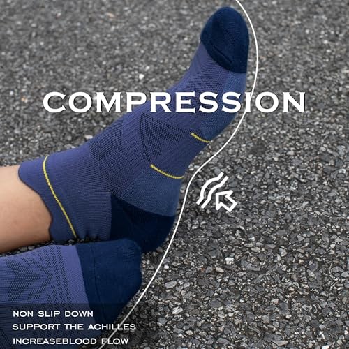 Bamboo Viscose Compression High Ankle Socks Men Women 9-13 3 Pairs Navy
