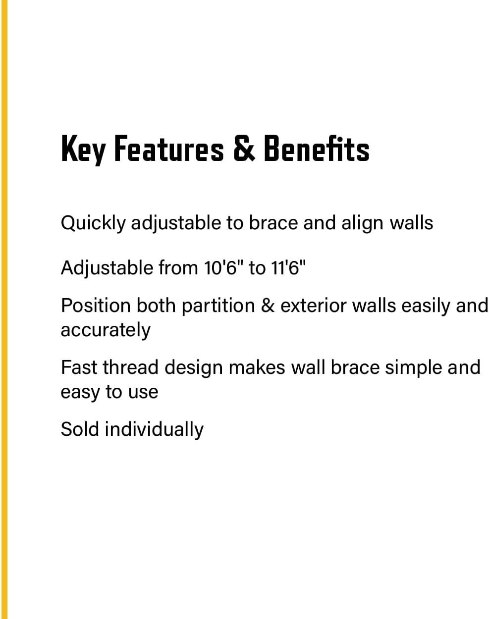 Lightweight Steel Bracing Wall Brace – Adjustable Height for Precise Positioning