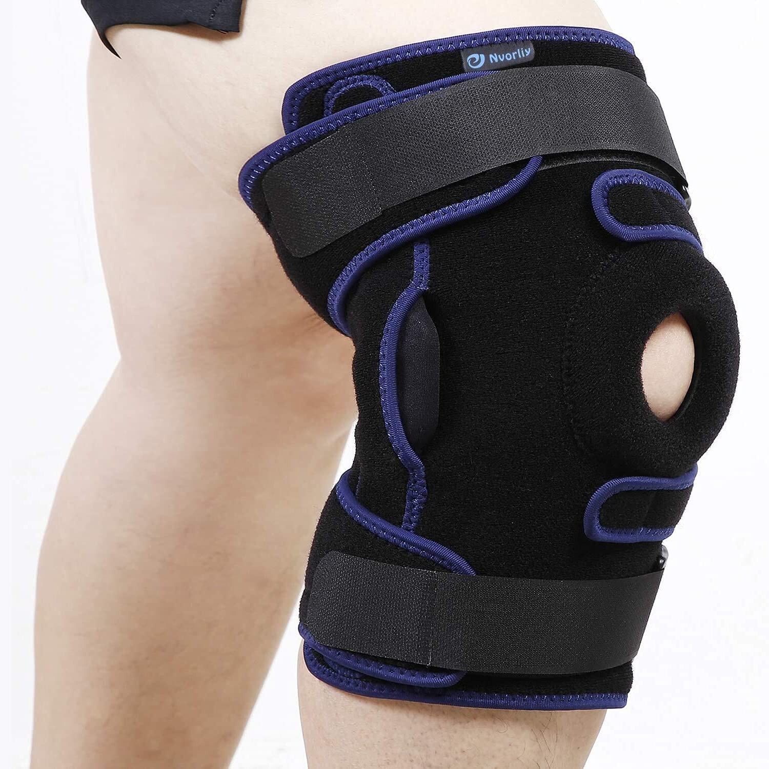 Nvorliy Hinged Knee Brace Knee Support Dual Strap Patella Stabilizer M