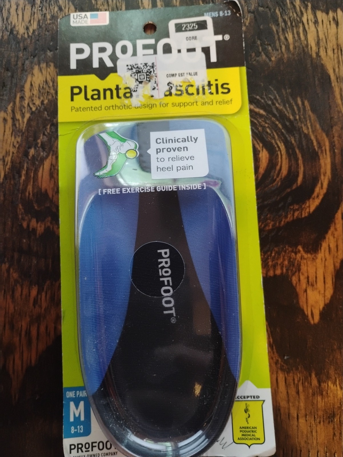 NEW Men’s Pair ProFoot Plantar Fasciitis Arch Supports Shoe Inserts Size M 8-13