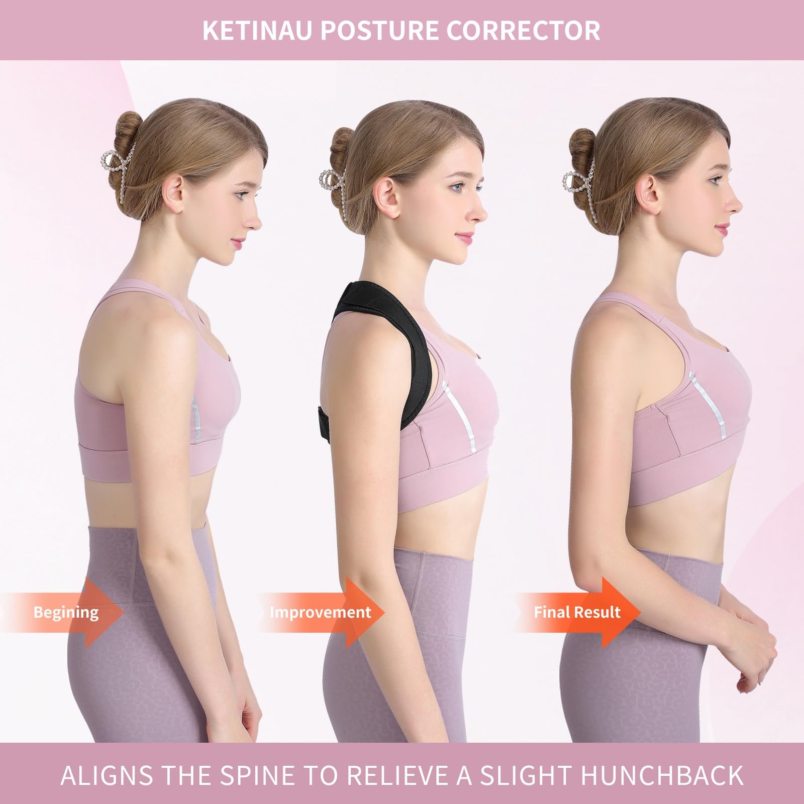 Alsoay Posture Corrector for Women and Men, Back Brace Adjustable Medium