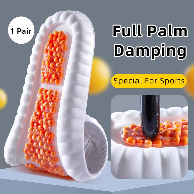1Pair Sport Insoles Full for Feet PU air cushion Sole Soft Breathable Shock Abso