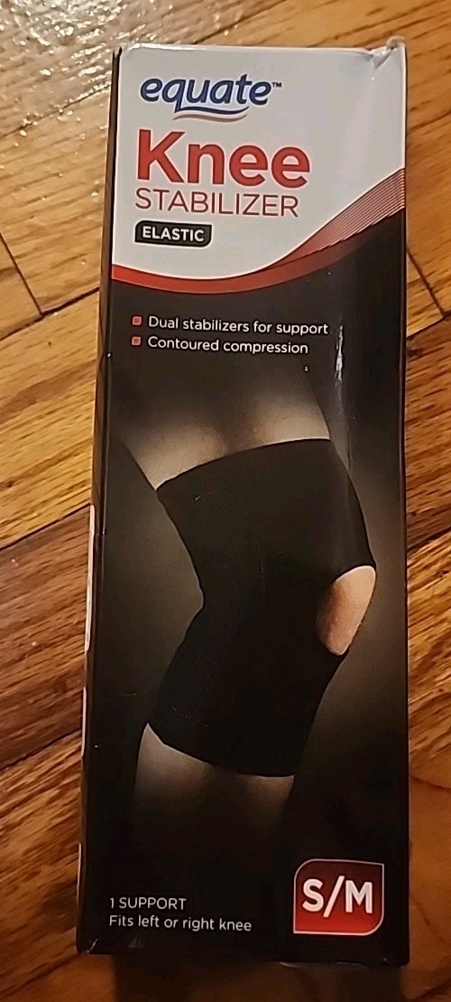 S/M Knee Brace Dual Stabilizer Elastic Compression For Support Contoured L or R