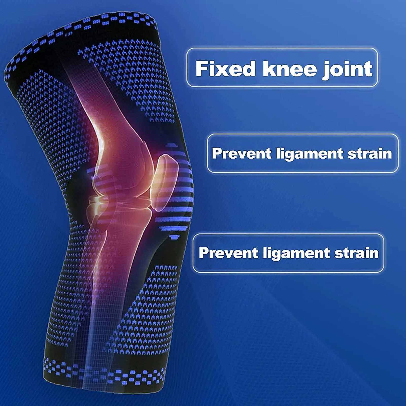 Knee Brace Support Compression Sleeve Adjustable Non Slip Gym Running Men Women