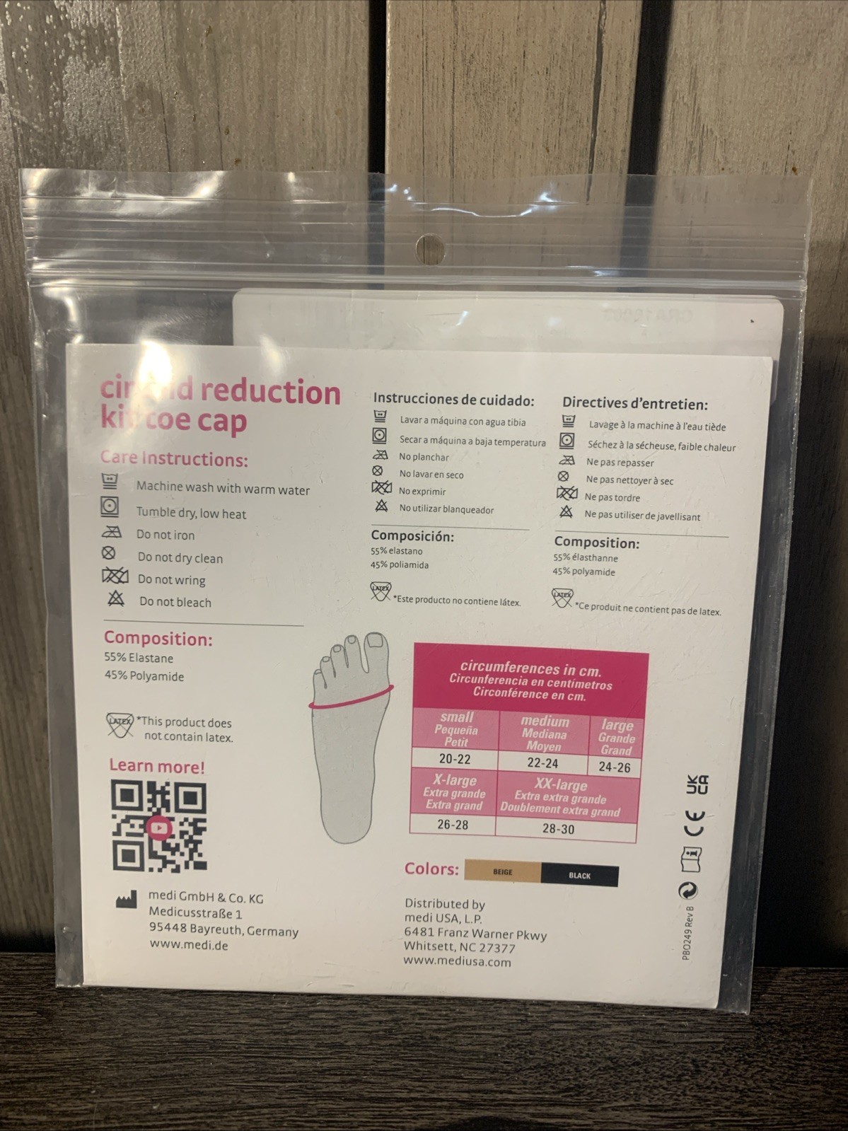 Circaid Reduction Toe Cap Color Beige Size Large New In Package