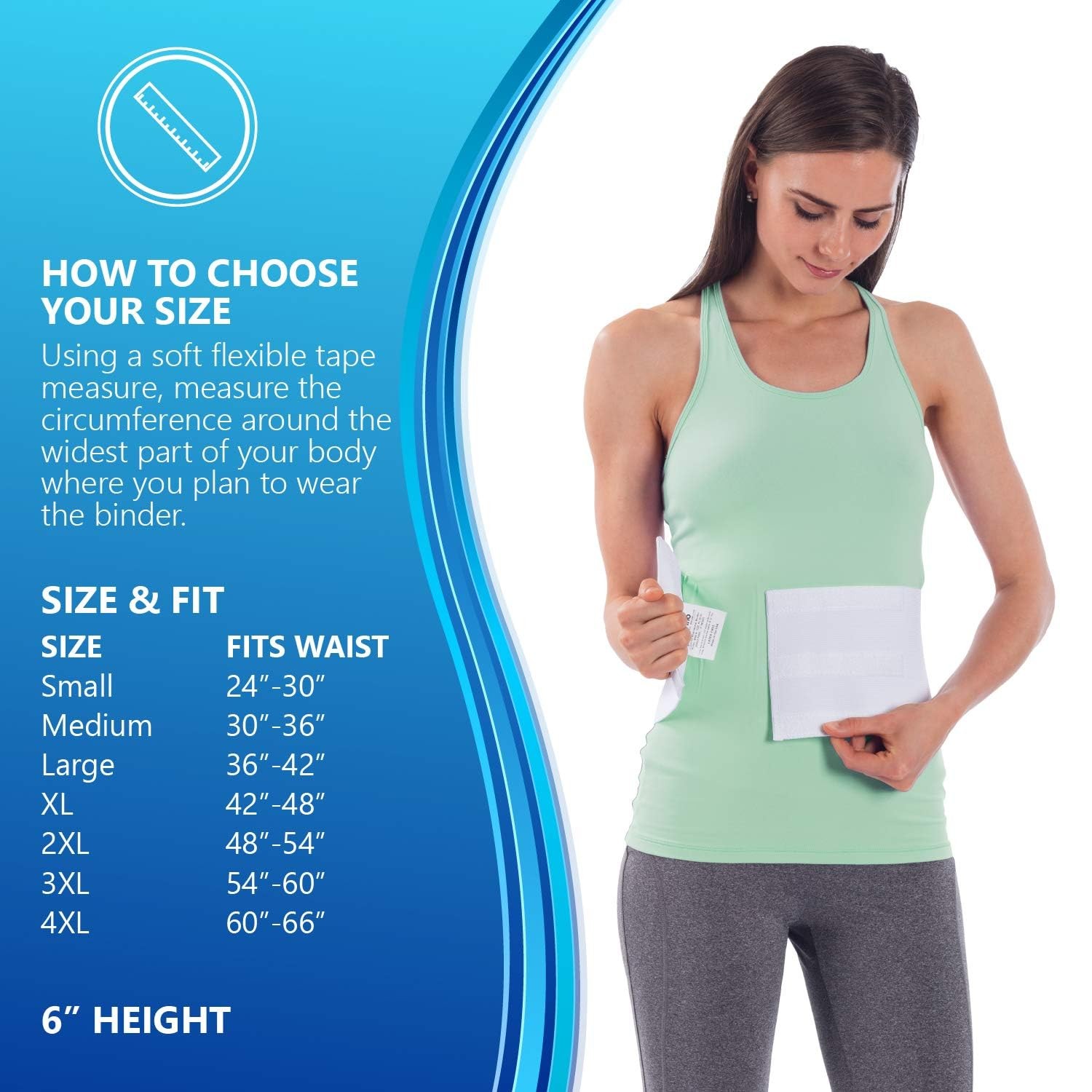 NYOrtho Tapered Abdominal Binder 24-30 Inch – Made in USA