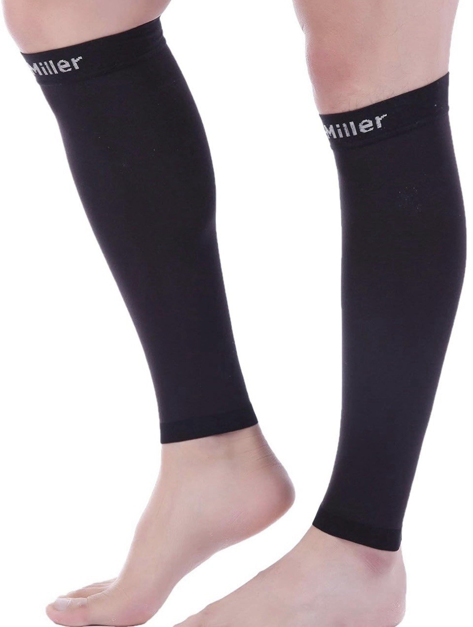 Doc Miller Calf Compression Sleeve Pair Lg.Recovery Varicose Veins CrampsBLACK