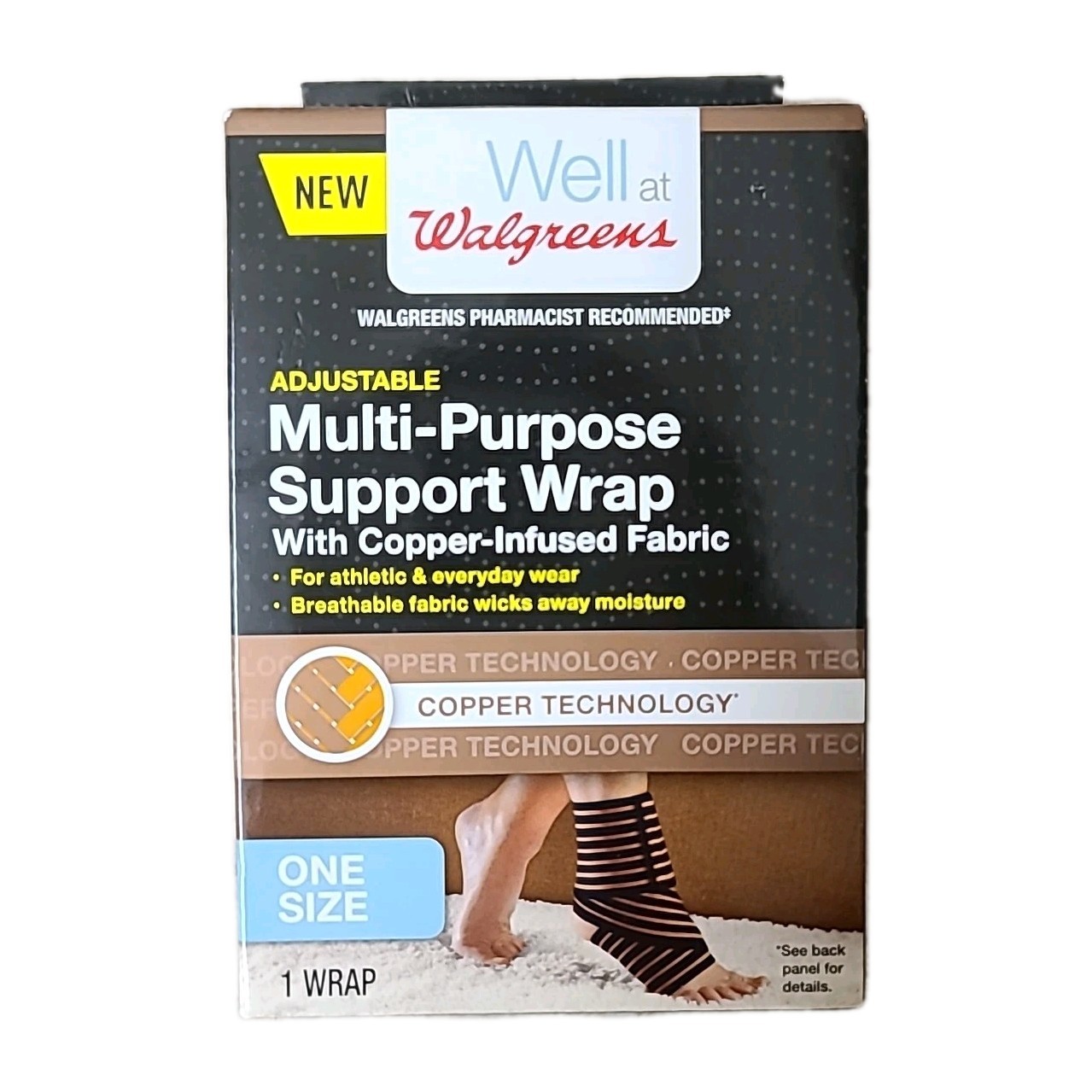 Walgreens adjustable multi-purpose support wrap with copper infused fabric