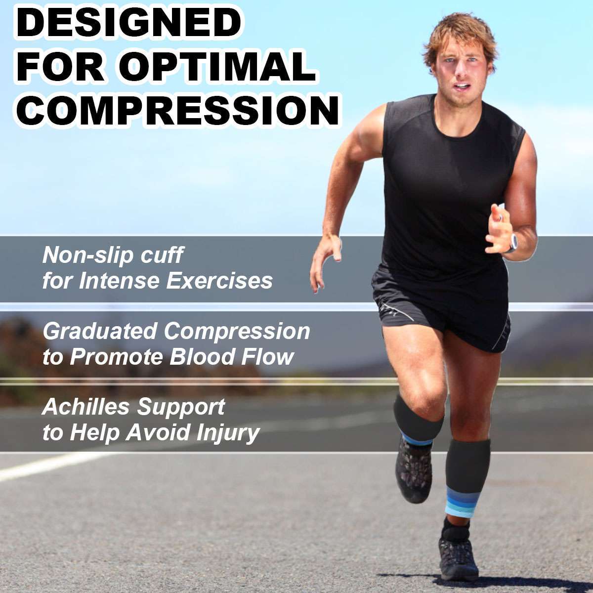 Compression Sleeve Support Leg Calf Brace Socks Sport Gym Pain Relief Men Women