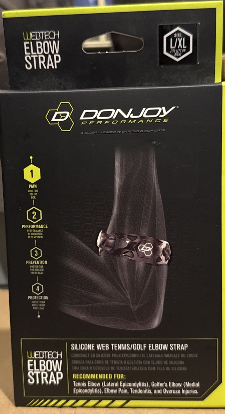 DonJoy Unisex Performance Silicone Tennis/Golf Elbow Strap L/XL Tendonitis