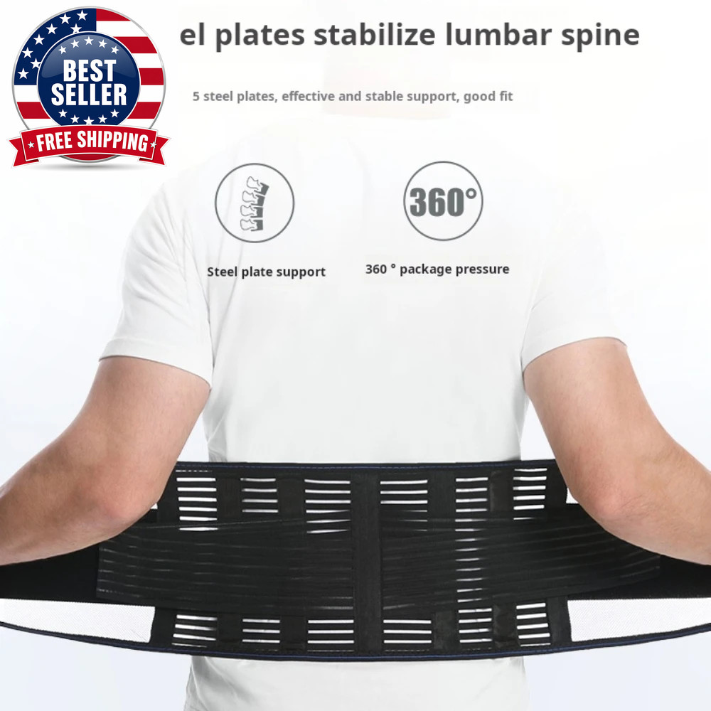 Adjustable Back Brace for Men & Women – Breathable Waist Lumbar Lower Back Suppo