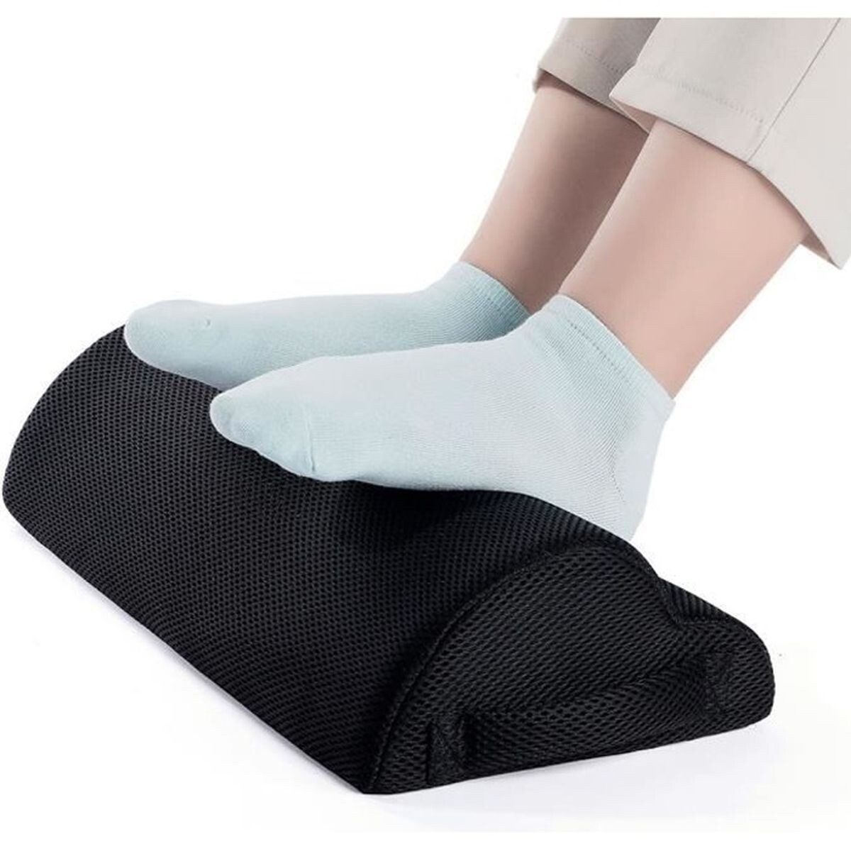 Ergonomic Semi-Circular Desk Footrest Stand Footrest Black