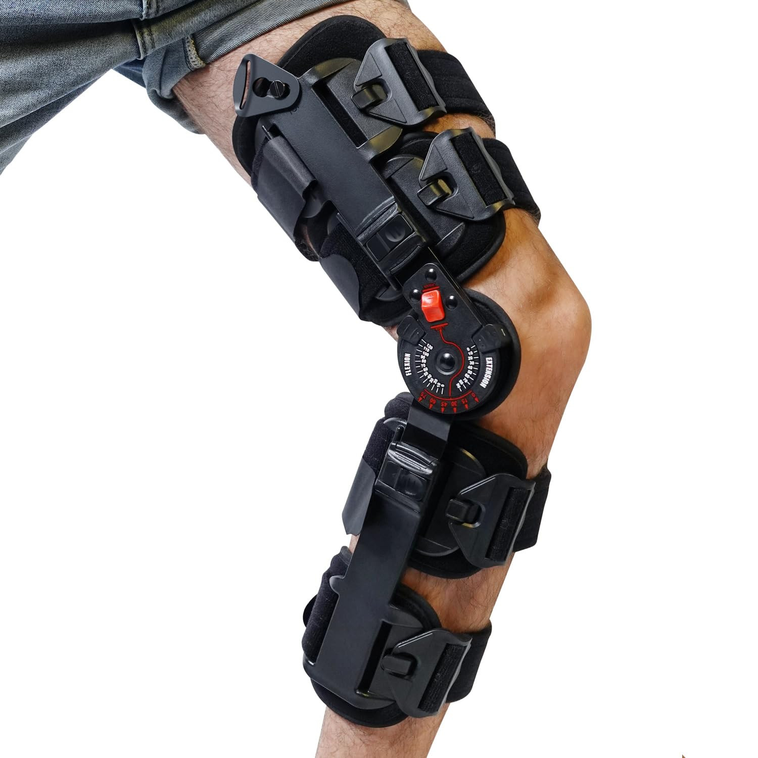 Hinged ROM Knee Brace for Post-Op Recovery & Injury Support