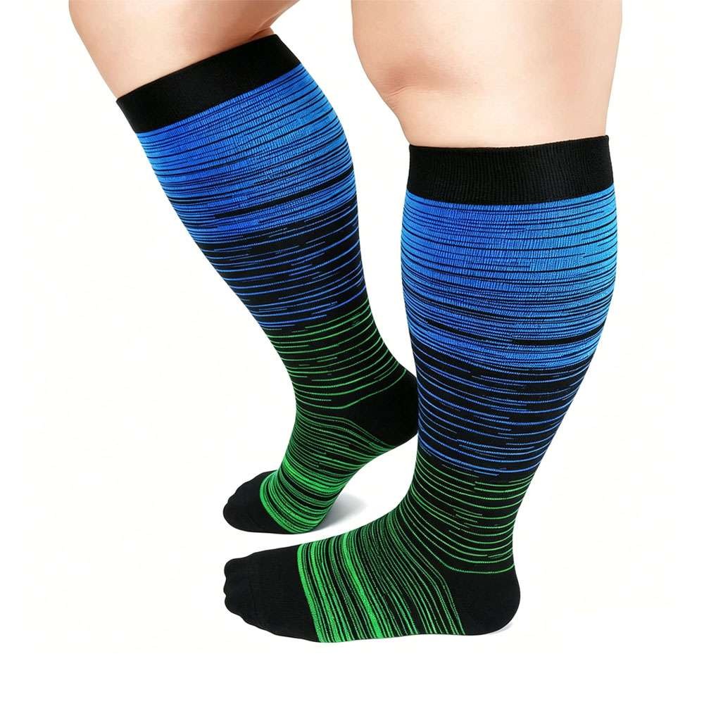 1/2/3 Pair Plus Sized Compression Sock For Men & Women Wide Ankle & Calf XXL-4XL