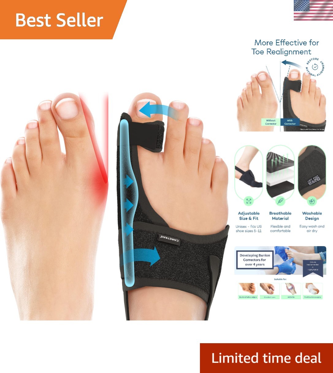 2-Pack Bunion Corrector for Women & Men, Orthopedic Bunion Splint for Hallux …