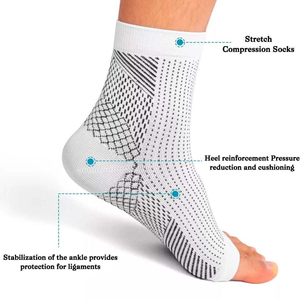 3 Pairs Foot & Ankle Brace Socks for Sprained Ankle Compression Sleeve Foot