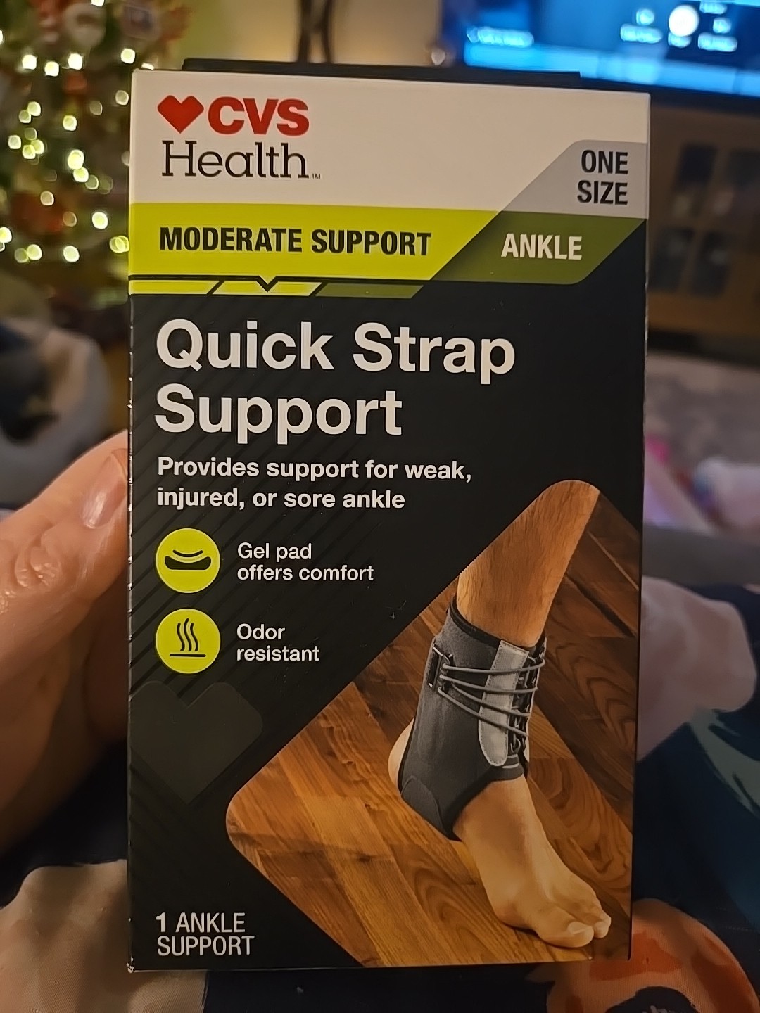 CVS Health Ankle Support with Quick Strap – Moderate Support, One Size B55
