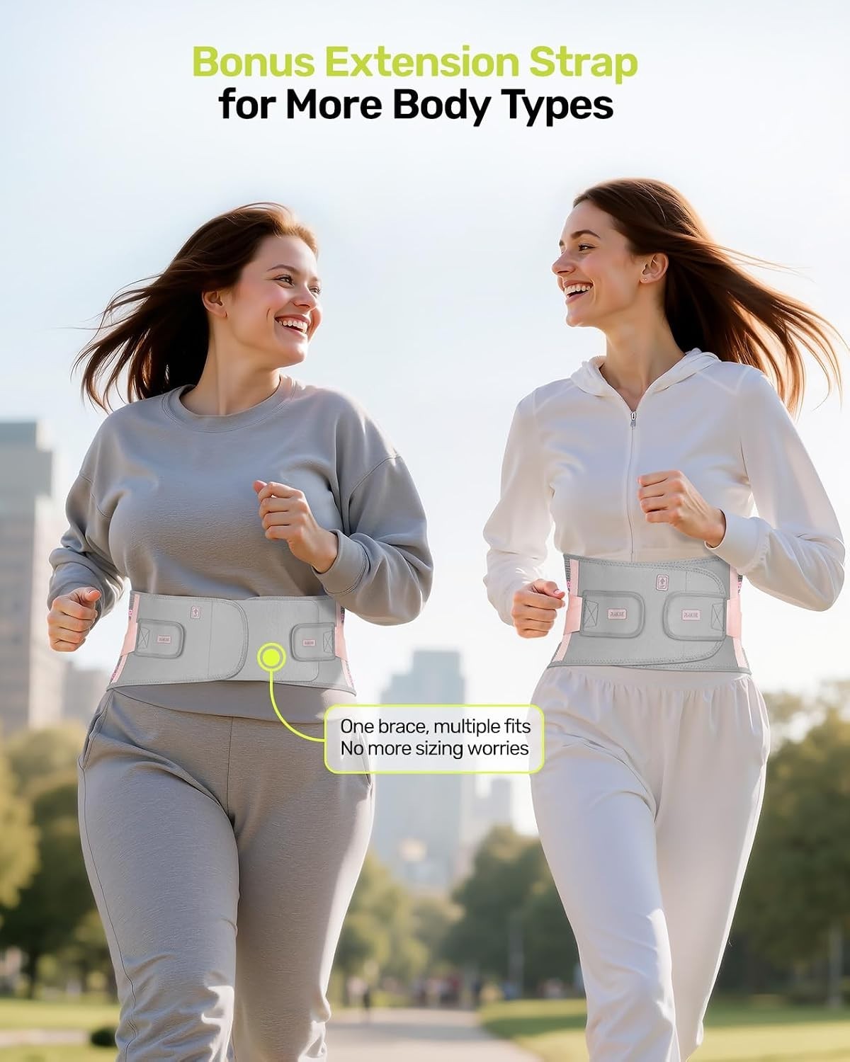 Women’s Ergonomic Back Brace with 9X Support – Pink, Size M for Pain Relief