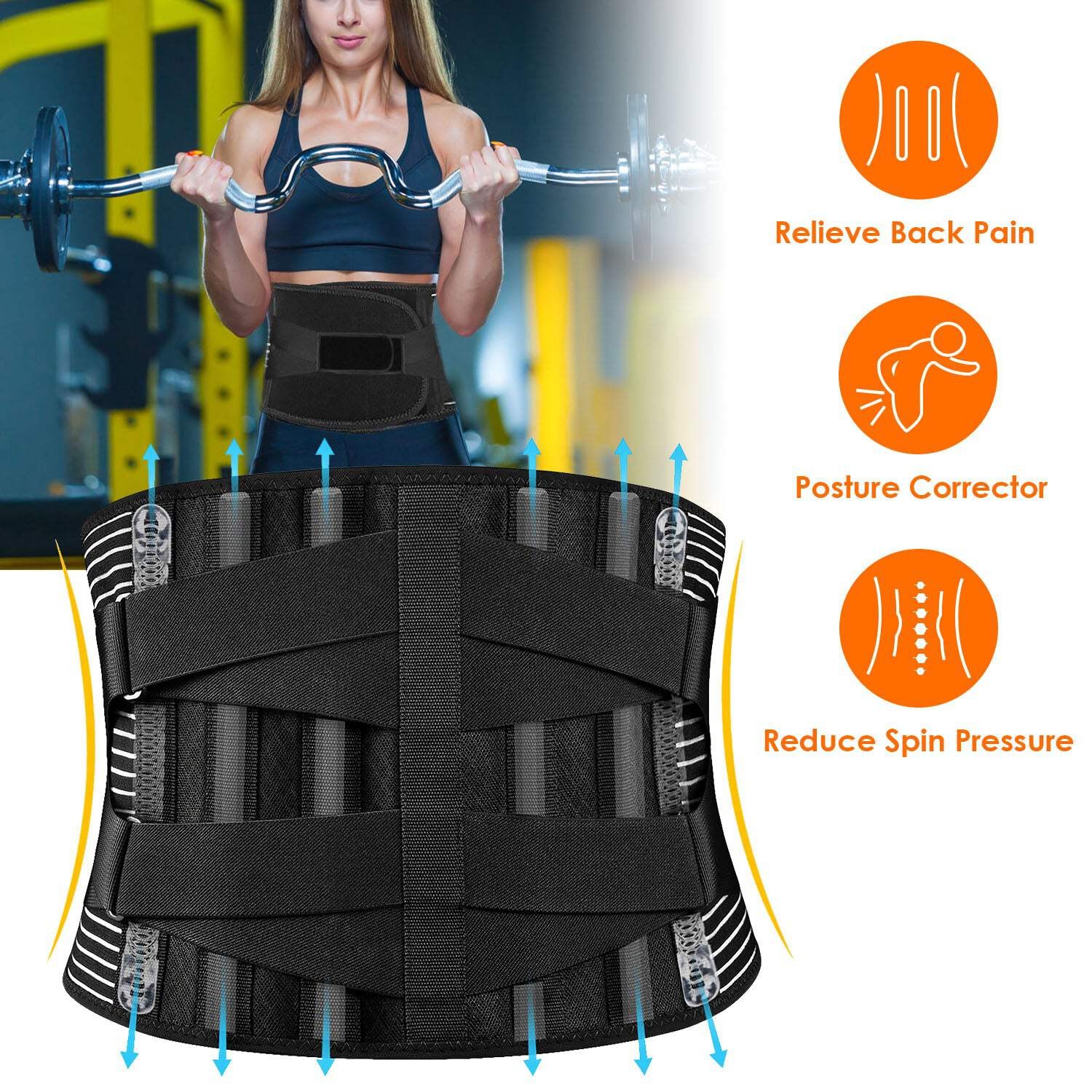 Back Support Brace Breathable Mesh Lumbar Support BeltÊAdjustable Lower Back Bra