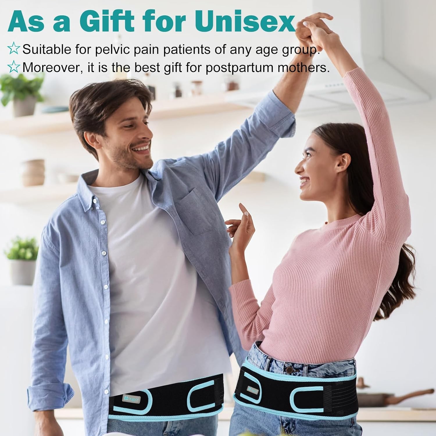 Universal Sacroiliac Hip Belt with Double 3D Pad Anti Slip Strips for Lower