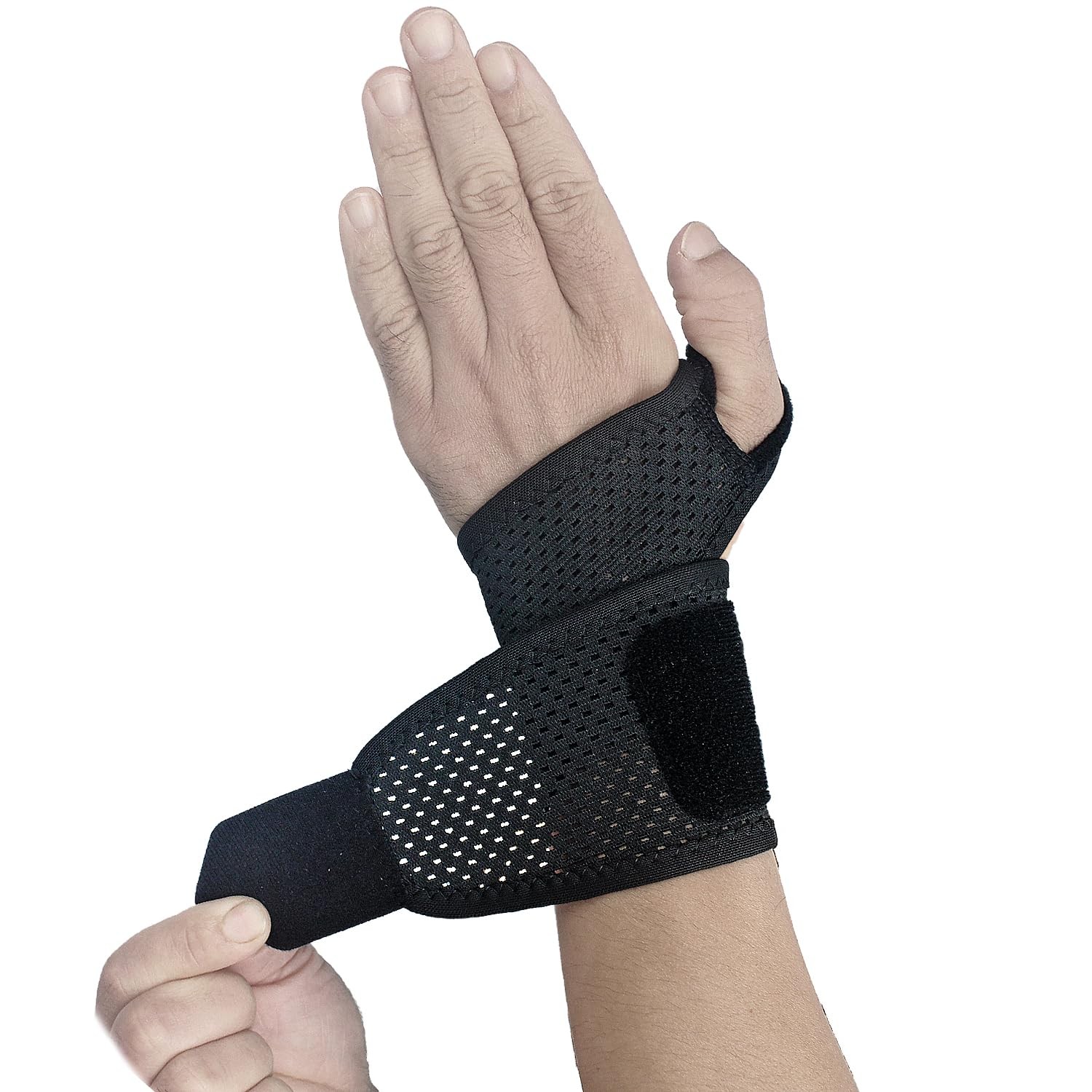 2 Pack Ultra-Thin Mesh Wrist Brace – Breathable Adjustable (one size), Black