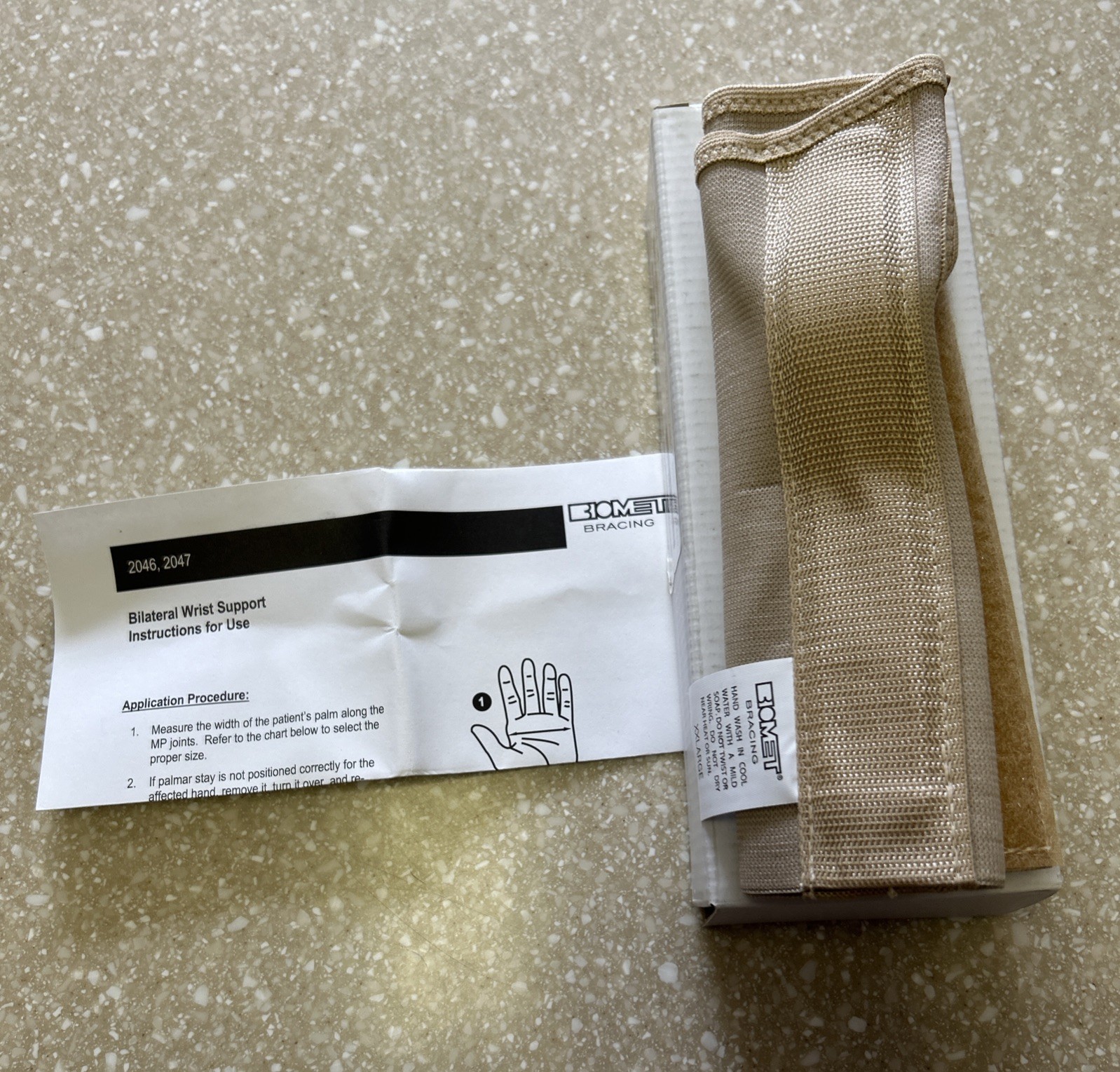 Biomet Bilateral Wrist Support Adult XXL Beige #204707 NEW