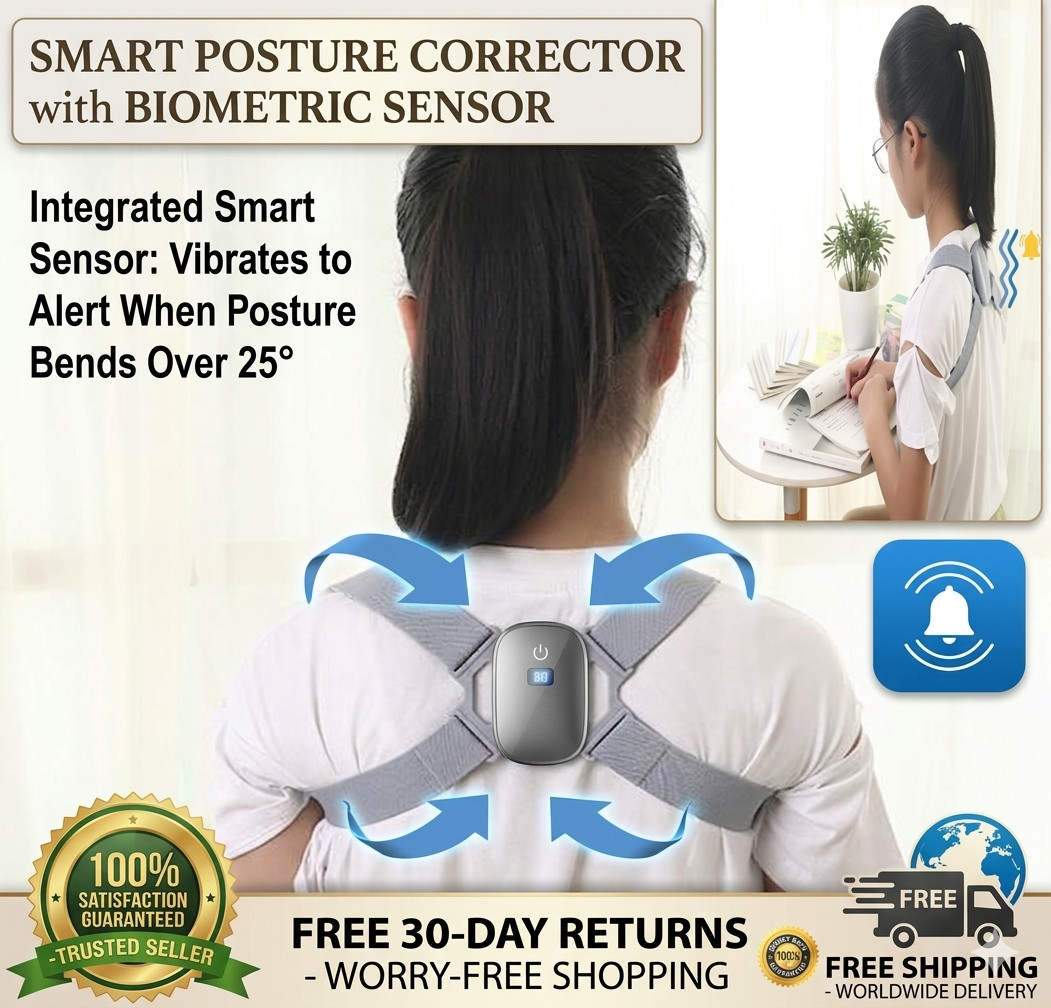 Smart Posture Corrector USB Rechargeable Back Brace Adjustable Support Men Women