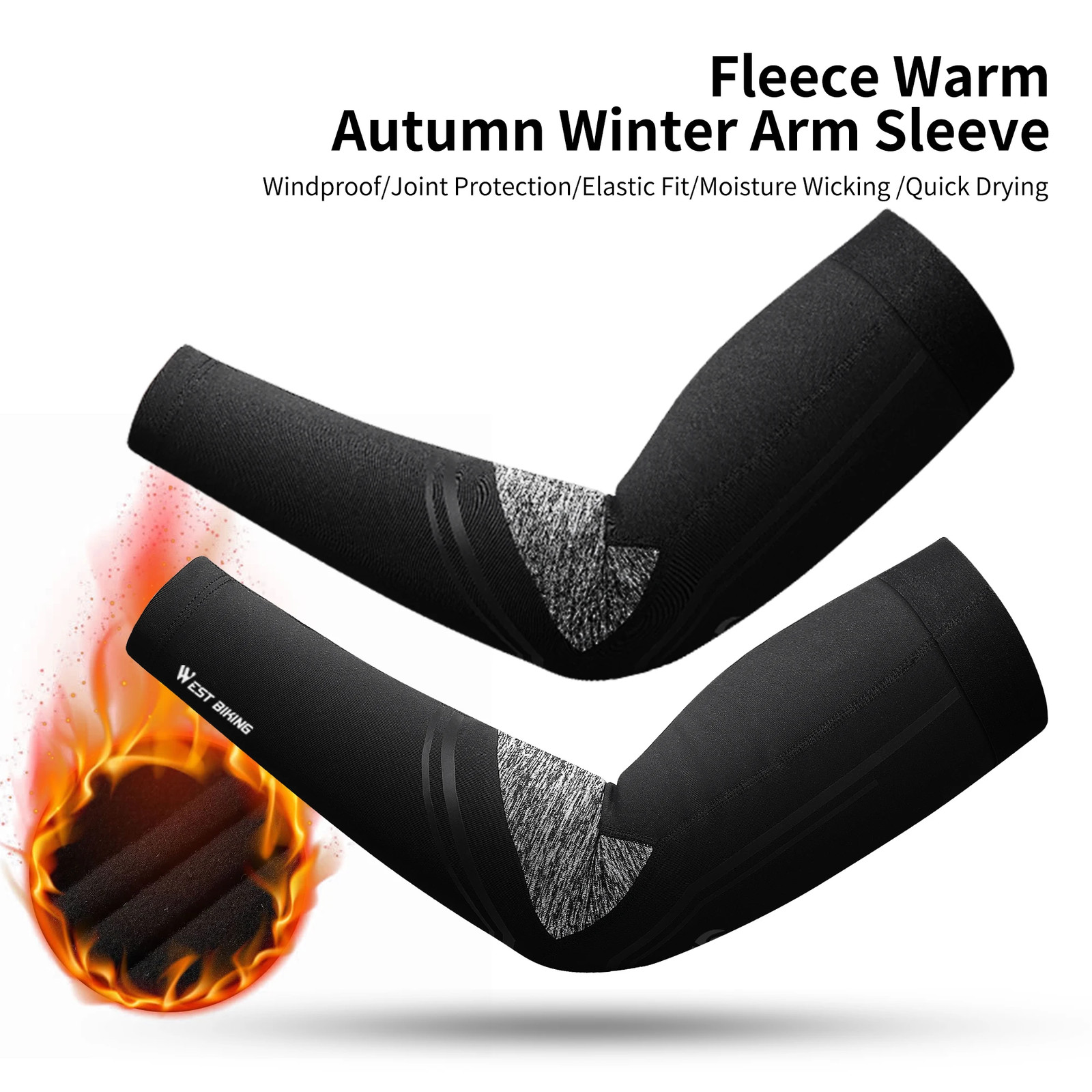 Fleece Warm Autumn Winter Suit Sports Leg Sleeves Arm Sleeves Windpr
