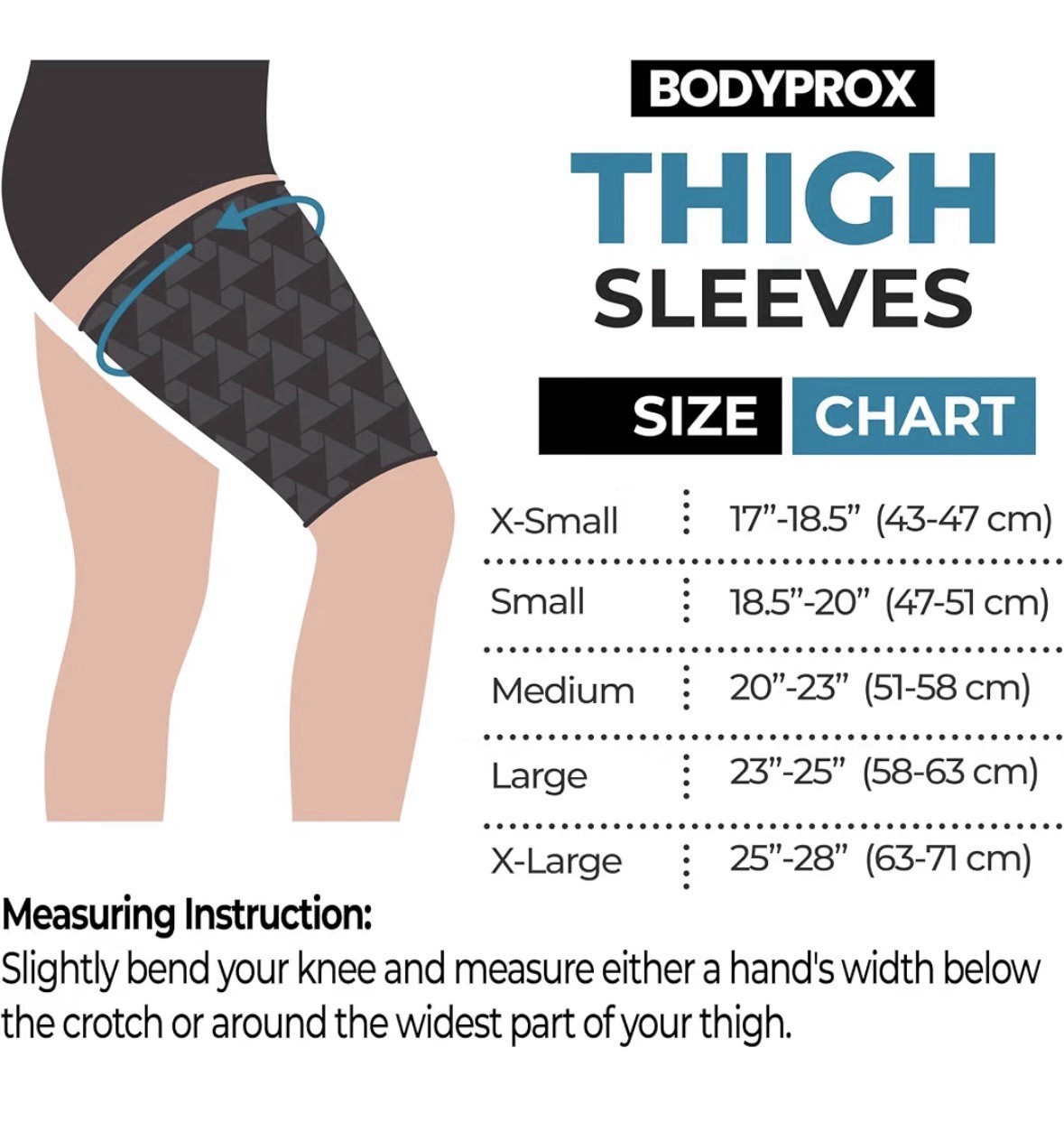 Bodyprox Thigh Compression Sleeve1 Pair Hamstring Compression Sleeve – MEDIUM