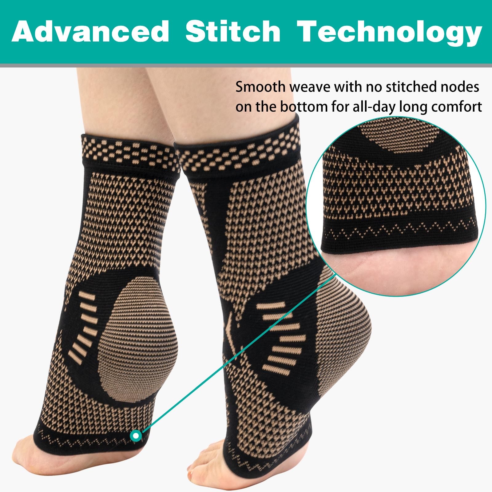 Ankle Brace for Women & Men, Ankle Compression Sleeve Support Copper Infused …