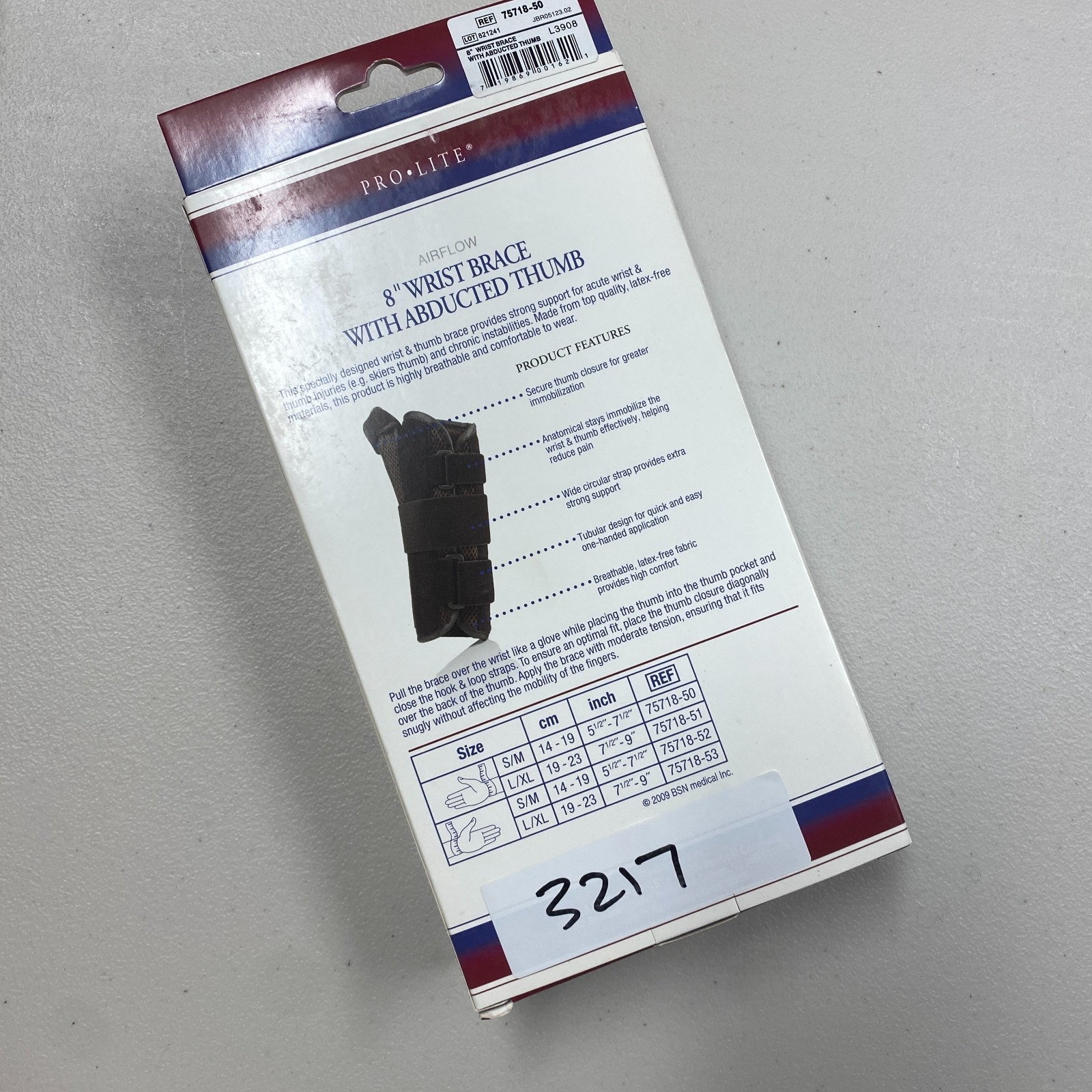 New Fla Orthopedics Airflow 8″ Wrist Brace with Abducted Thumb S/M Right