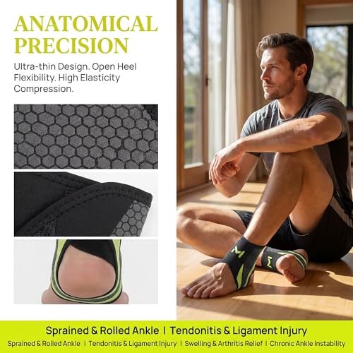 2-Pack Ankle Support Brace,Adjustable Athletic Ankle Support Brace,Enhance Grey