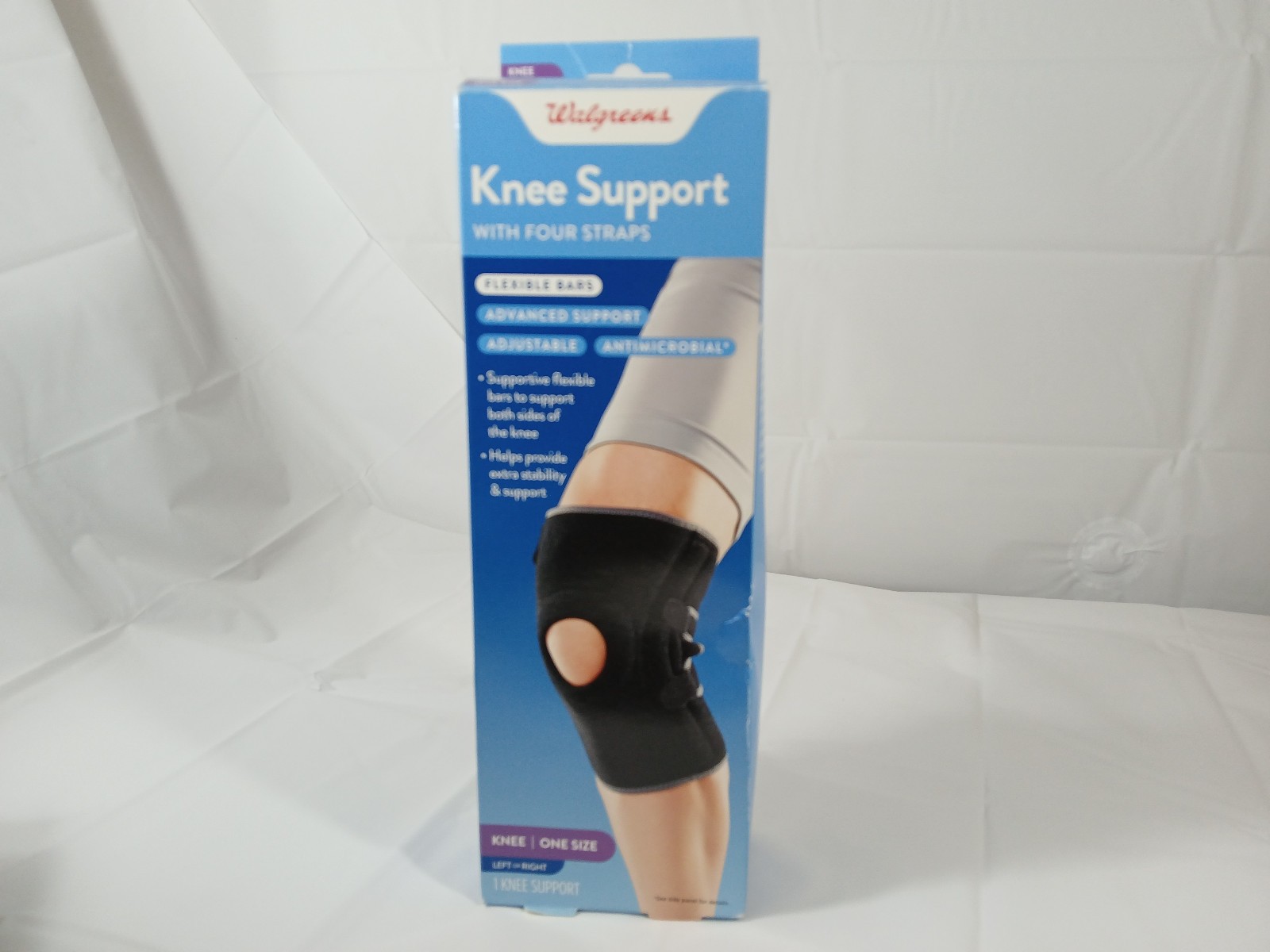 Knee Support Walgreens w/ 4 Straps ~Adjustable ~1 Size Fits Most ~Left Or Right