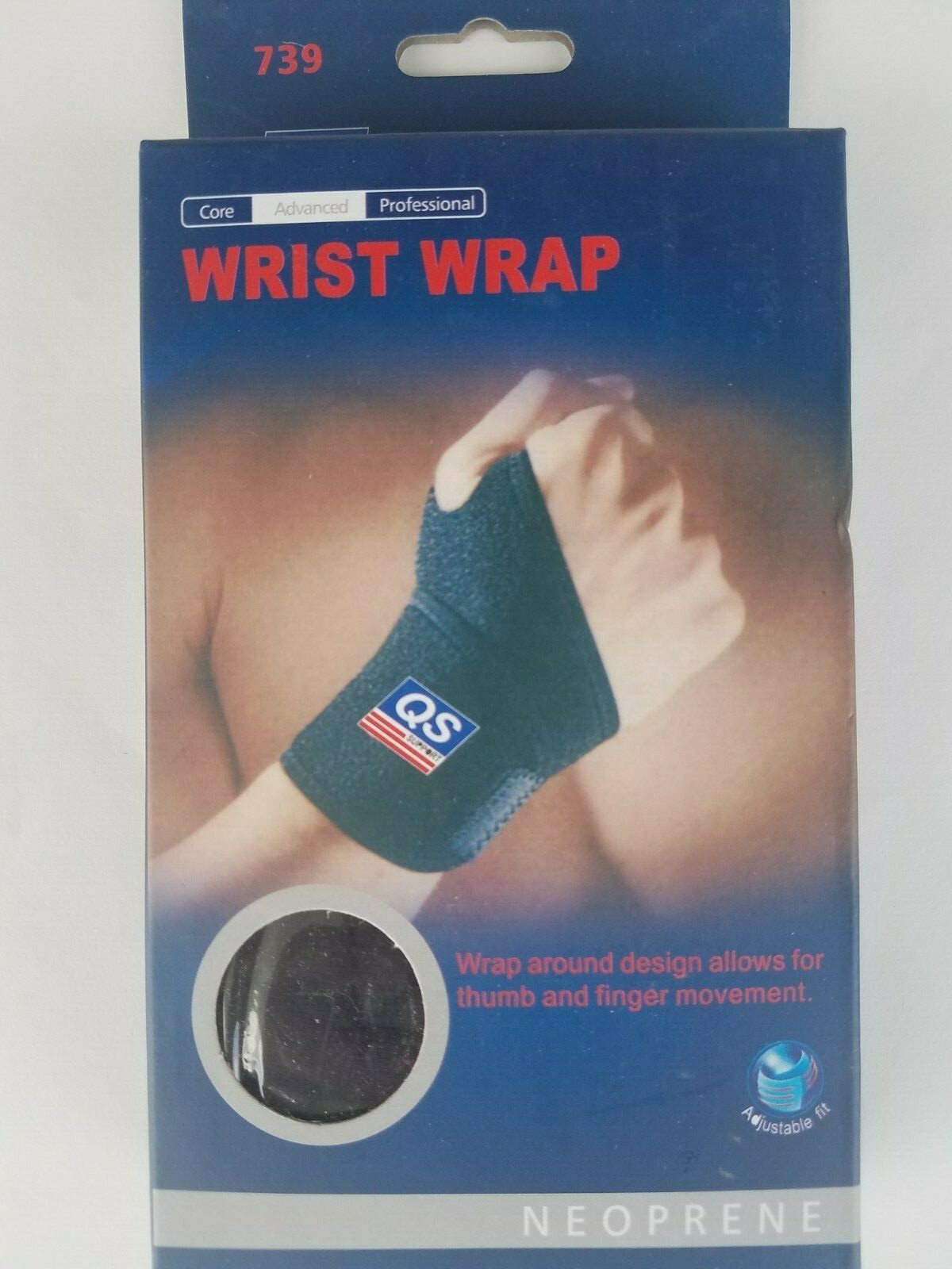 QS Support Wrist Wrap Neoprene Adjustable Fit # 739 New