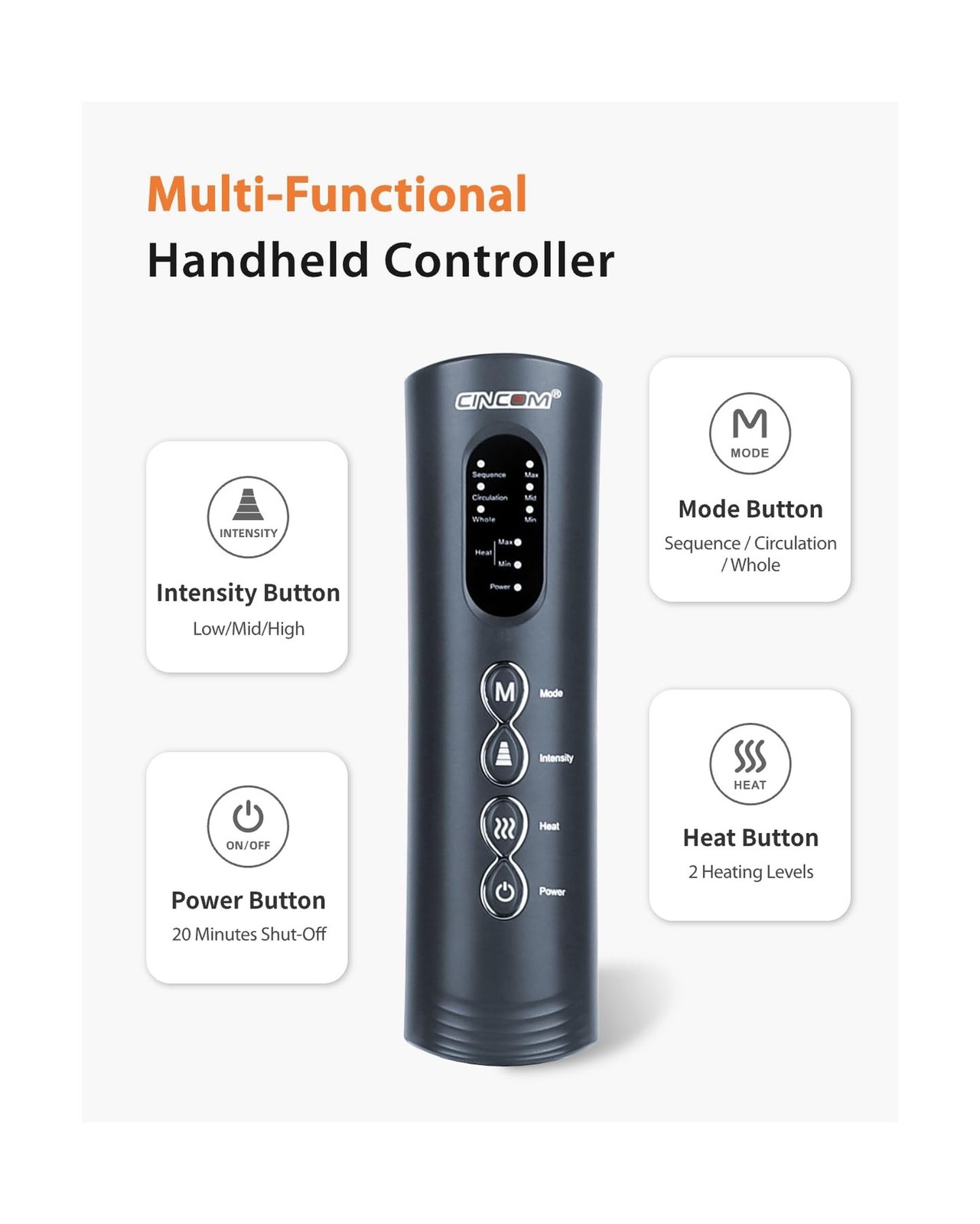 CINCOM Leg Massager with Heat and Compression, Legs Massage for Circulation a…