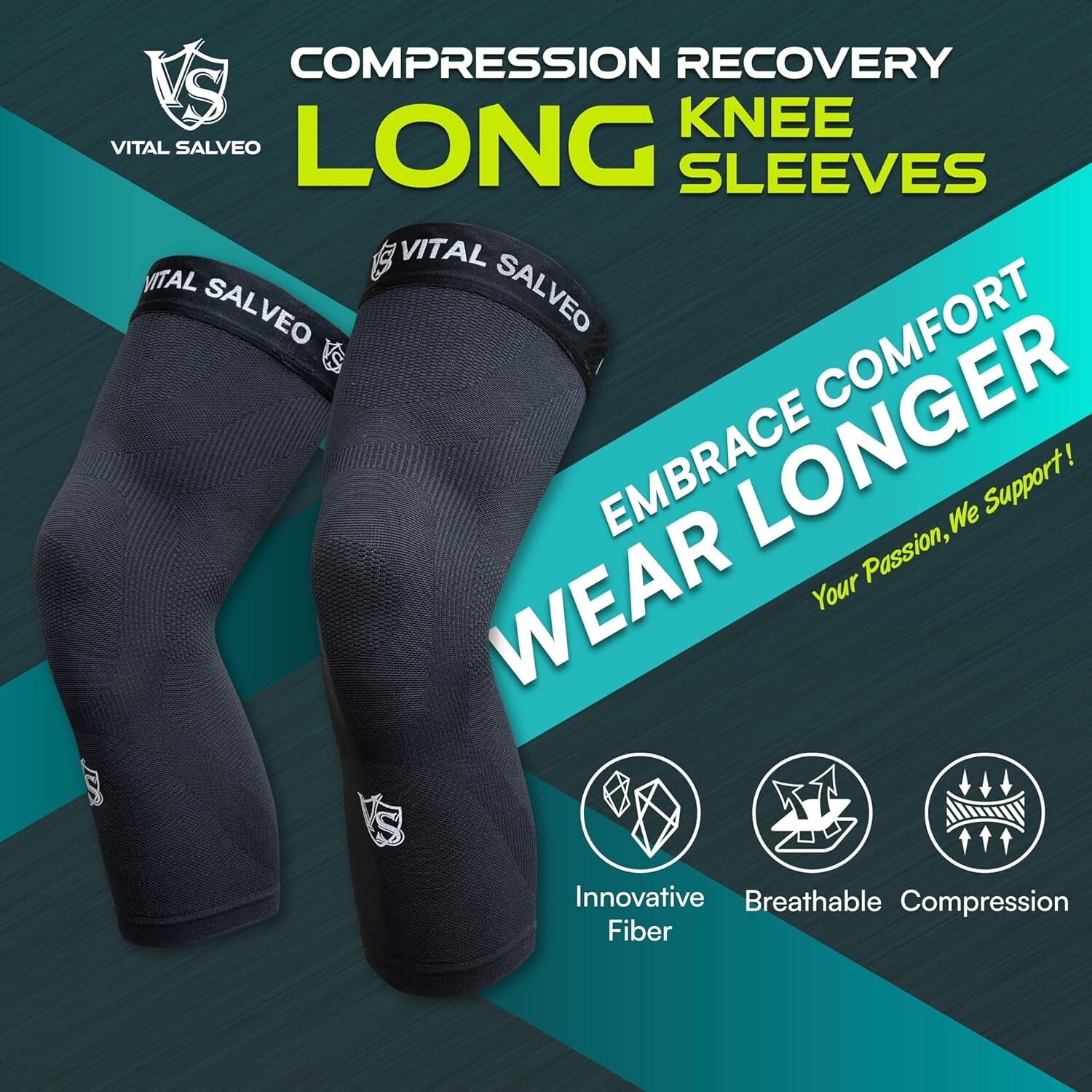 Vital Salveo-Sports Outdoor Compression Long Knee -Small