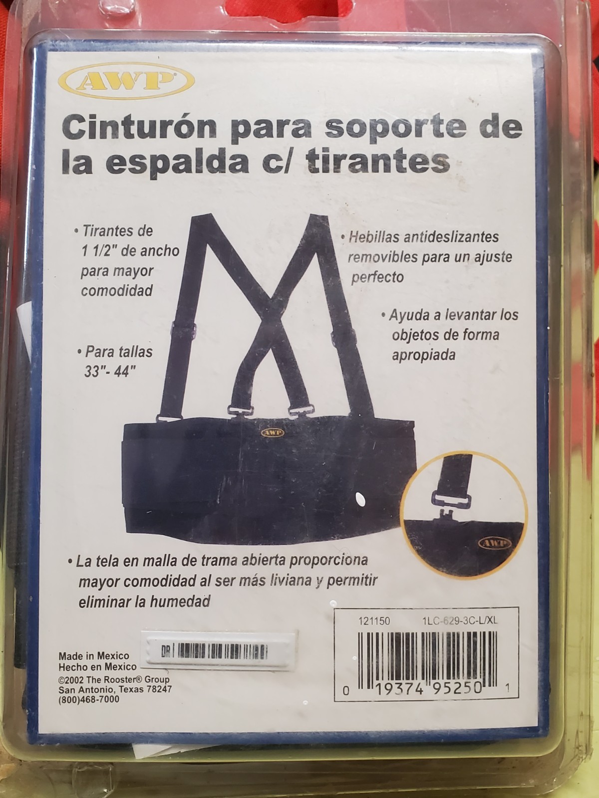 Large/XL Adjustable BackSupport 121150 1LC-629-3C-L/X L 33″-44″ waist