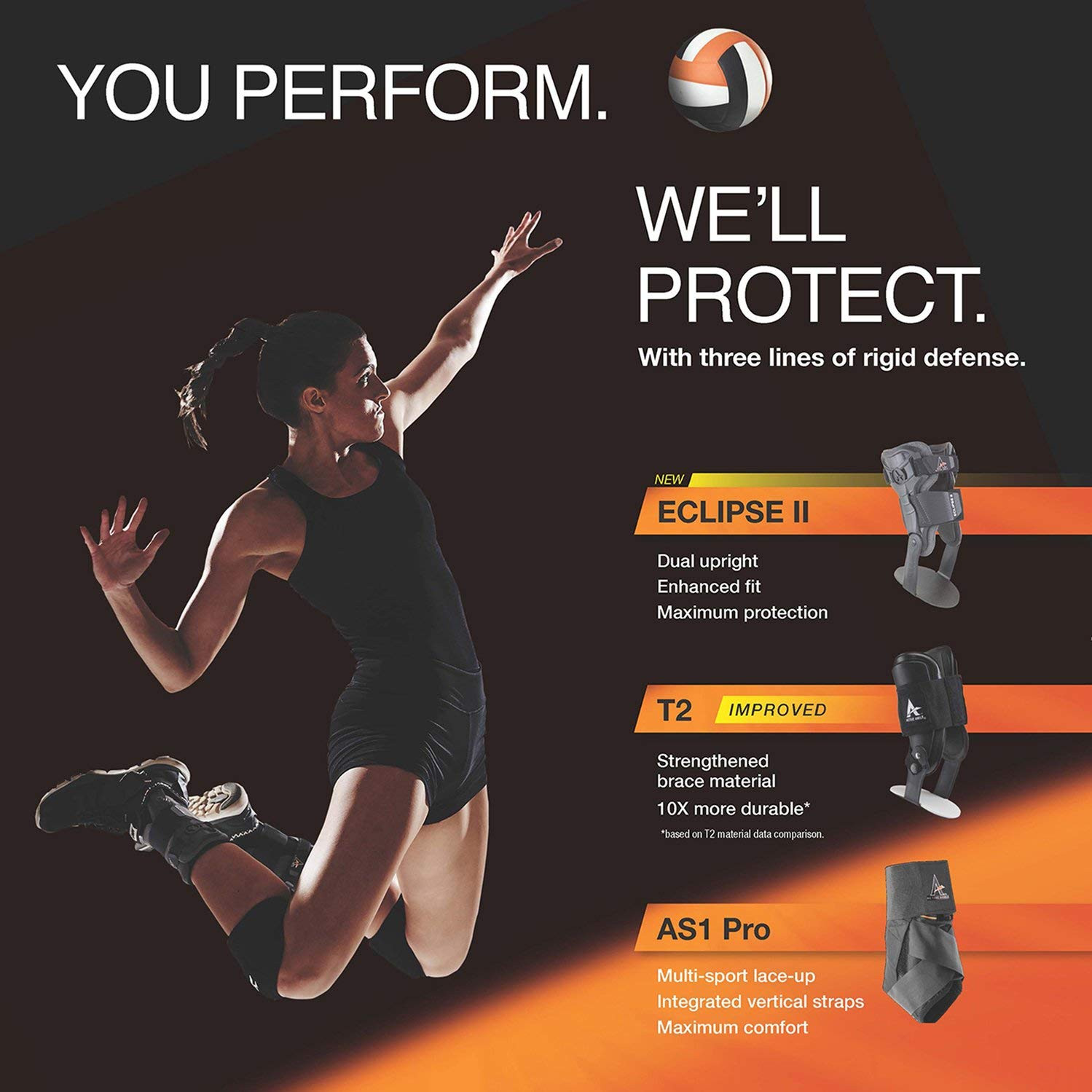 Active Ankle AS1 Pro Lace up Ankle Brace, Ankle Support with Laces for Men & Wom