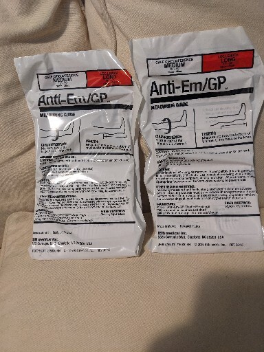 2 Pairs Jobst 111407 Med/Long Knee-Hi Anti-EM/GP Seamless Anti-Embolism Elastic