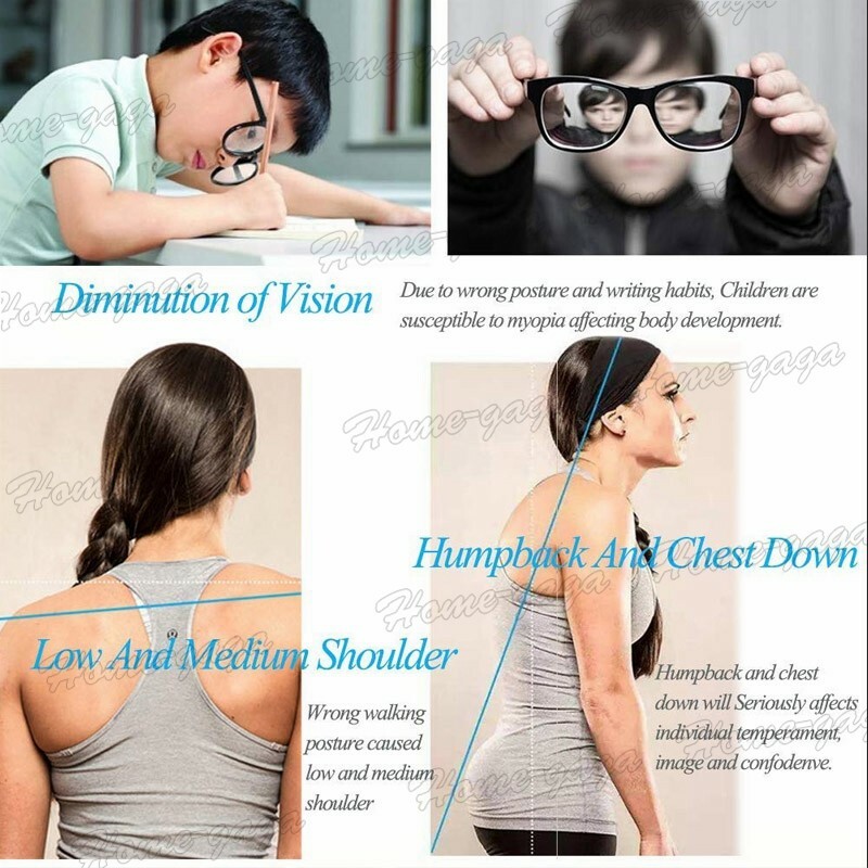 US Posture Corrector Brace Belt Lower Upper Back Pain Relief[Black (Full Back)]