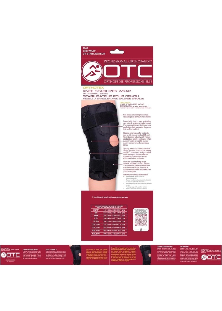 OTC Orthotex Knee Stabilizer Wrap with Spiral Stays, Small (2542)