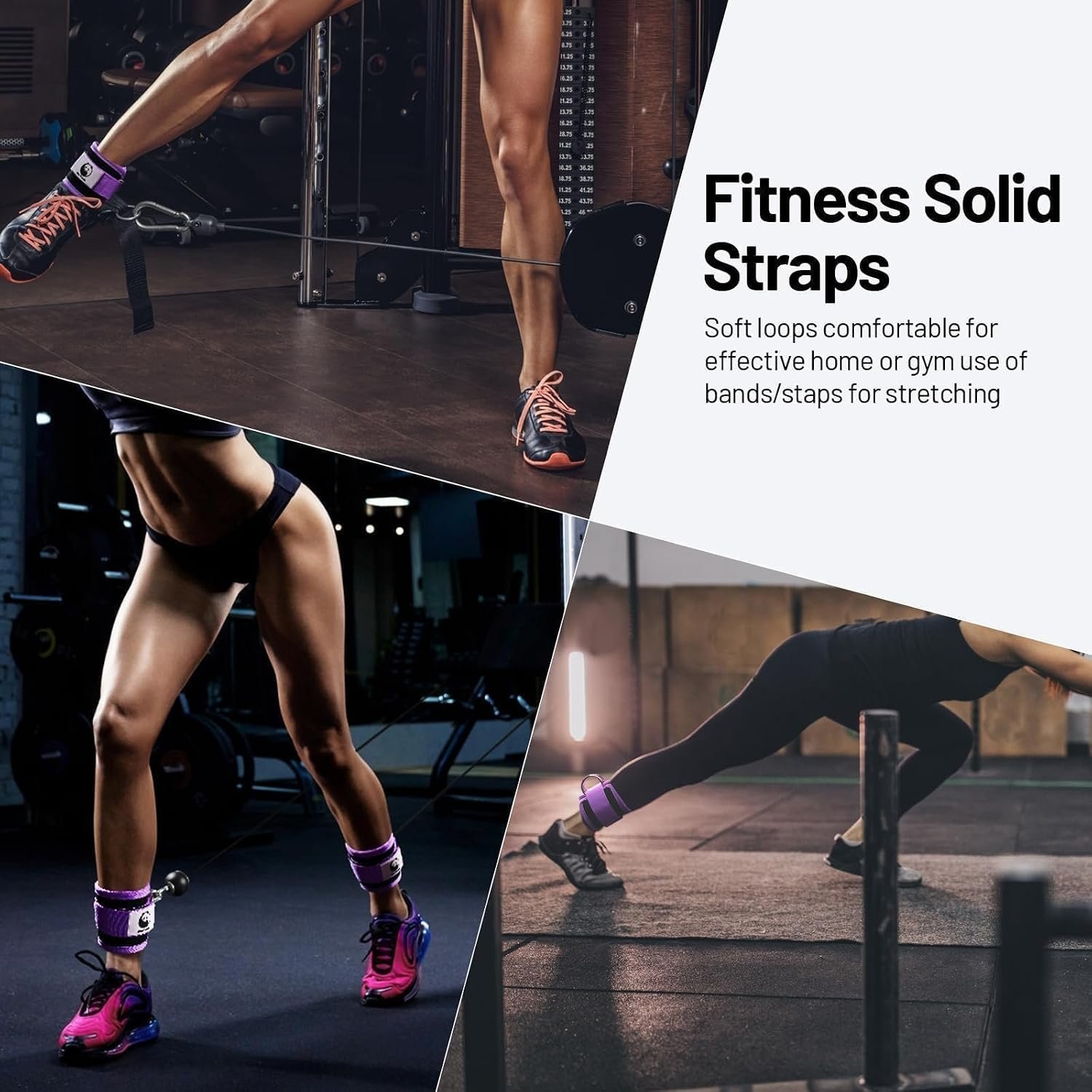 Durable Ankle Strap for Cable Machine with Double D-Rings for Gym Workouts