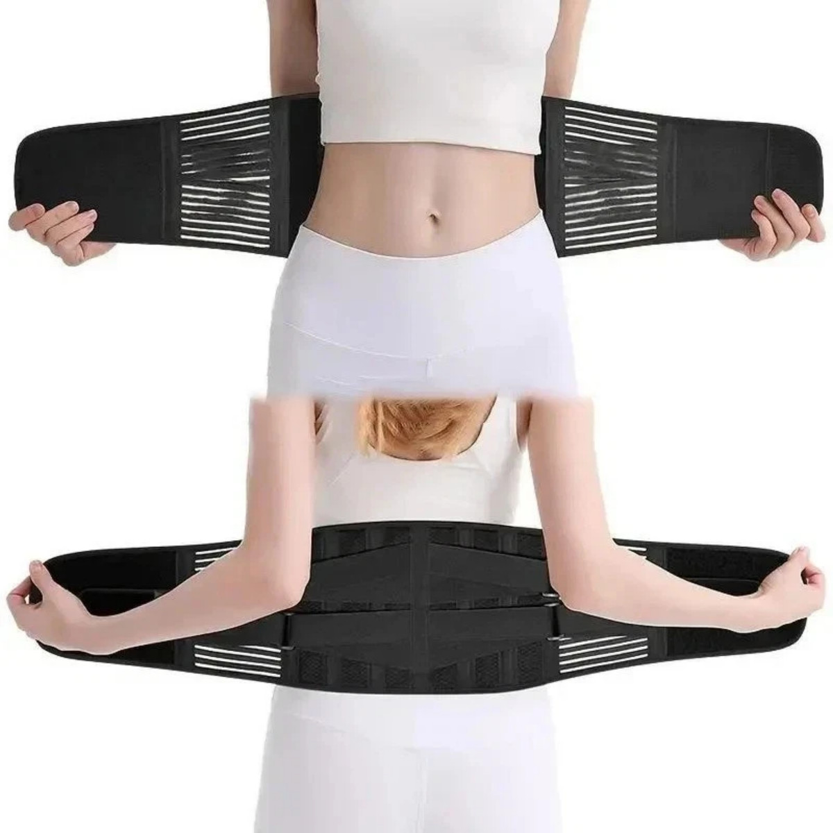 Back Support Lower Lumbar Waist Adjustable Belt Brace Pain Relief Work For Adult