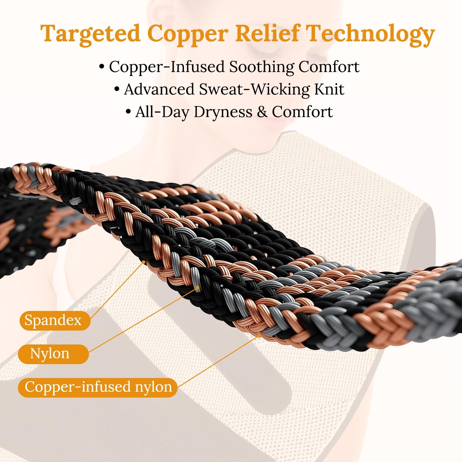 Copper Lower Back Brace with Removable Dual Spine Rods & Therapy Pocket-Ultra…