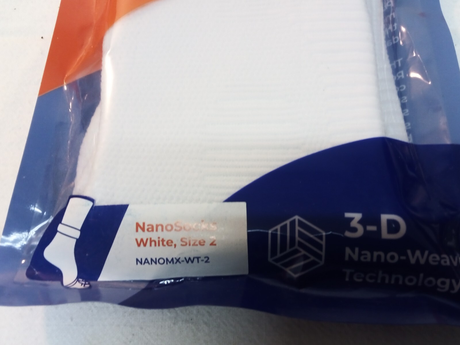 Nanosocks 3D Nano-Weave Technology White Compression Socks Size 2 NANOMX-WT-2