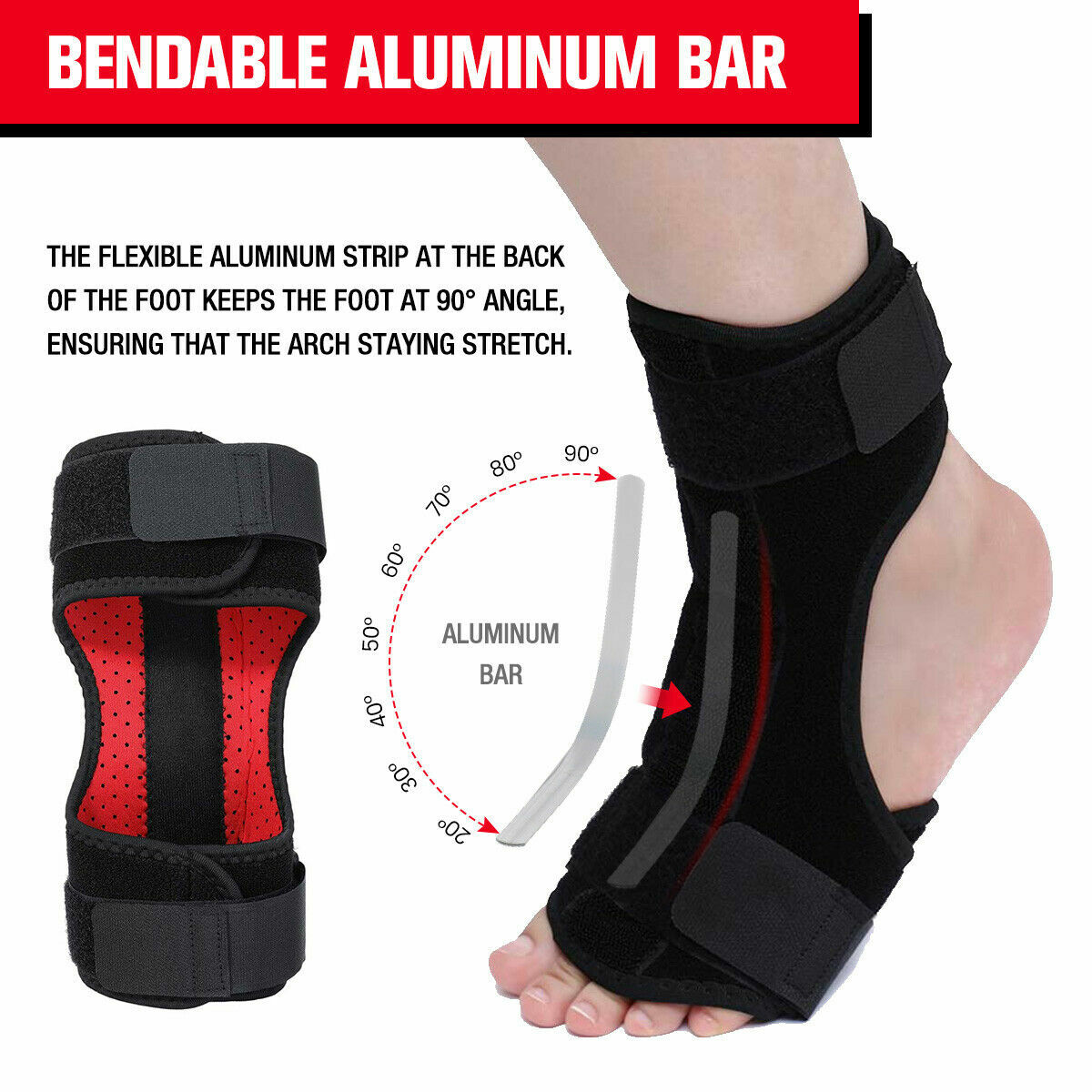 Foot Drop Support Ankle Brace Orthosis Plantar Fasciitis Correction Pain Relief