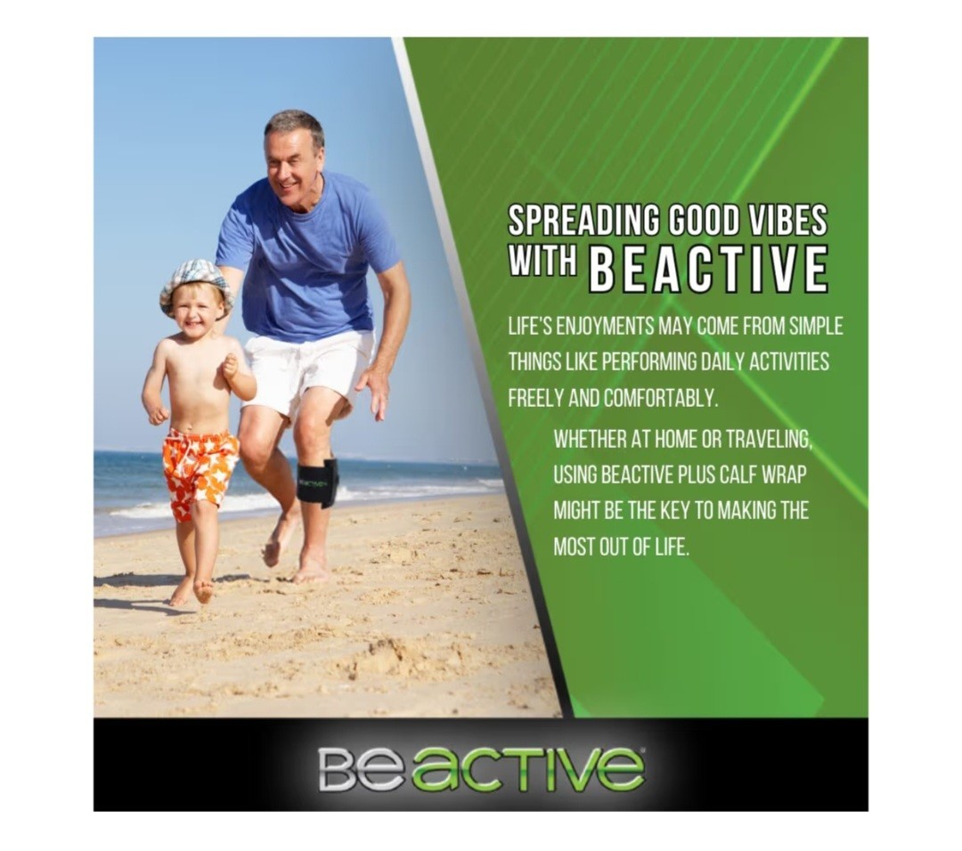 BeActive Plus Adjustable Sciatica Pain Relief Brace Black Neoprene Calf Wrap