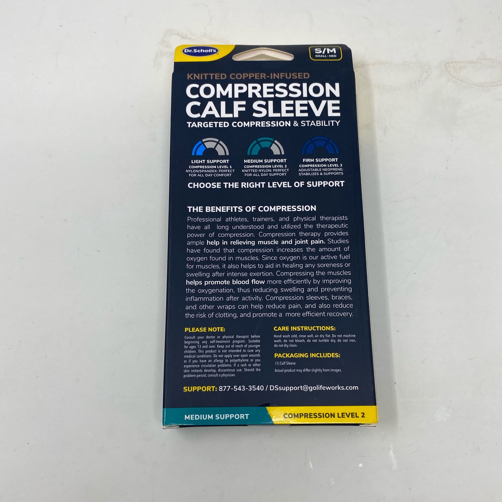 Dr. Scholl’s Copper-Infused Calf Sleeve S/M Black Level 2