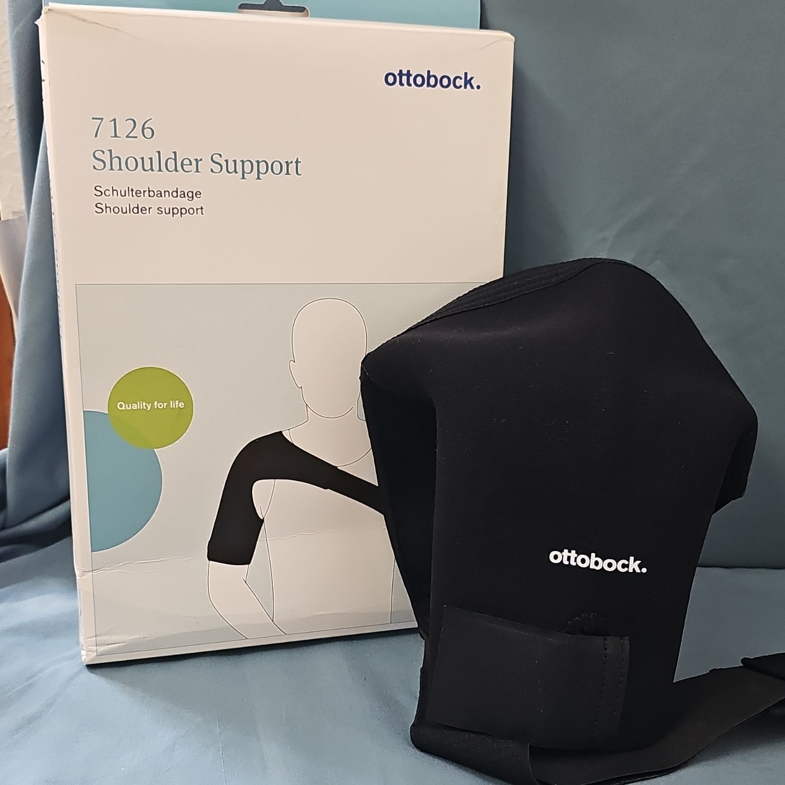 Ottobock 7126 Shoulder Support Brace XS Black Adjustable Neoprene CE