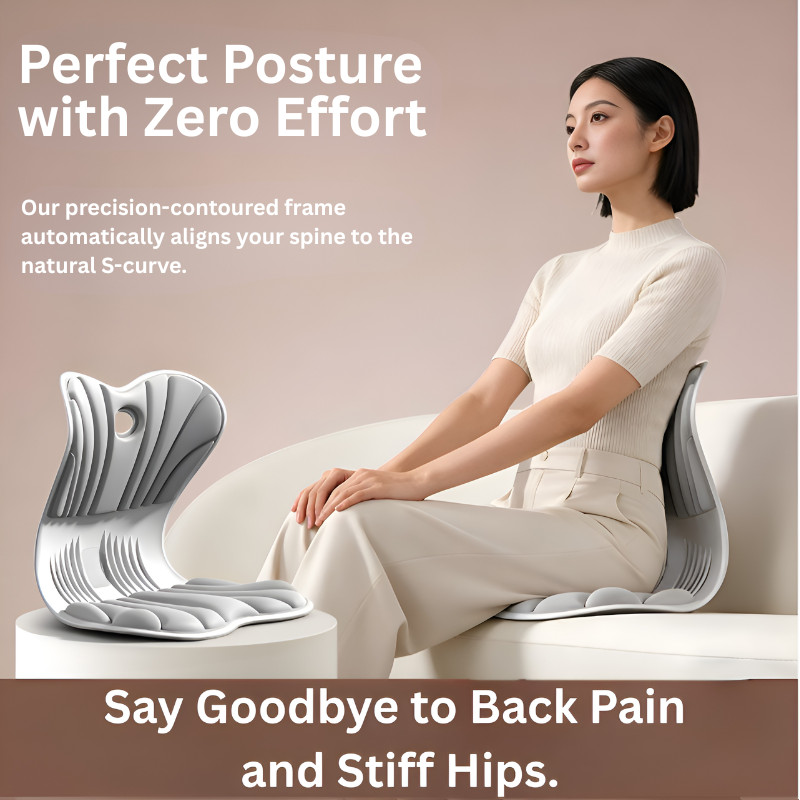 Gray Ergonomic Lumbar Support | Back Support with 6-Region Pressure Reliever